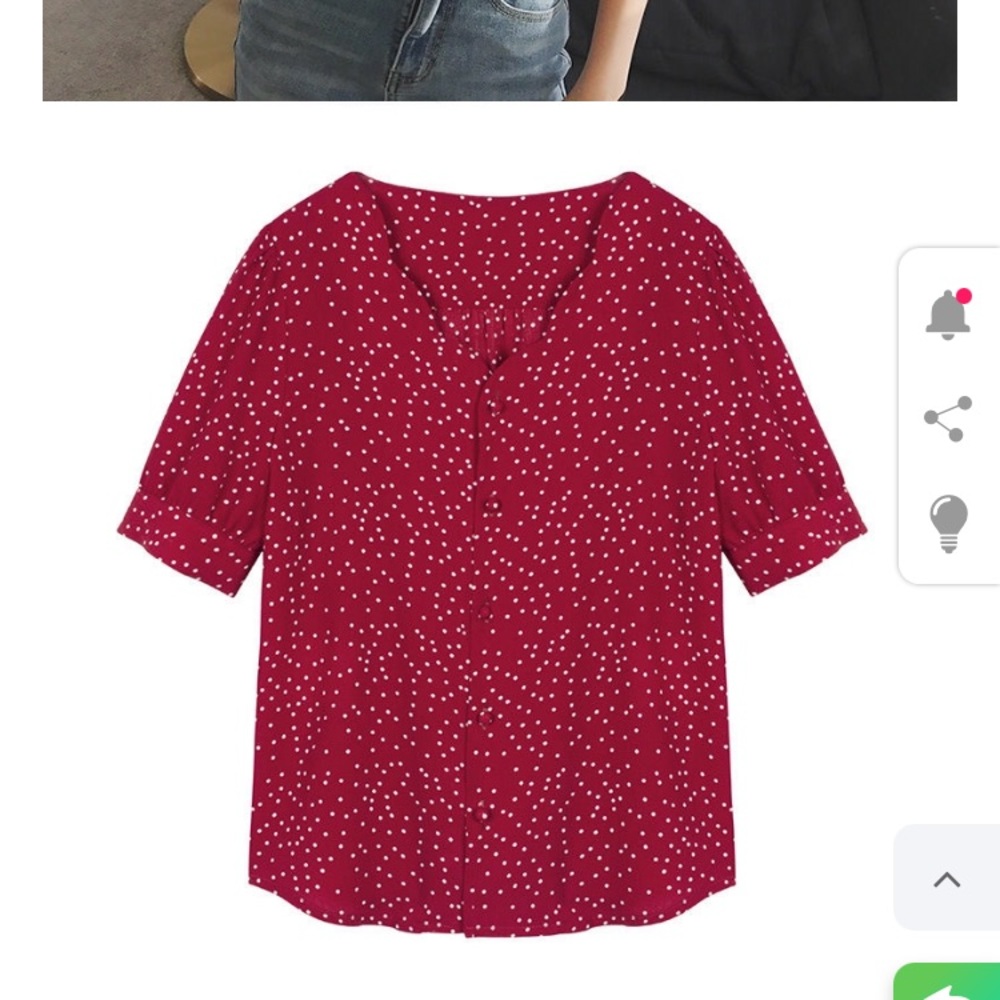 Yesstyle red polka dot top - Picture 2 of 4